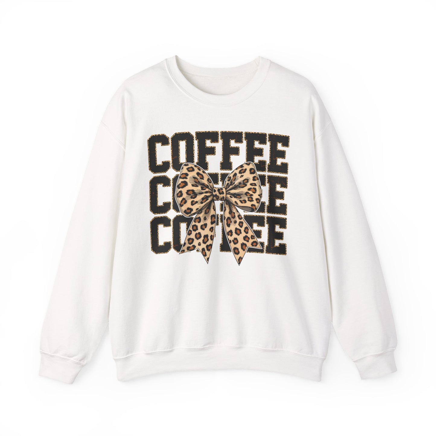 Coffee Leopard Bow Crewneck
