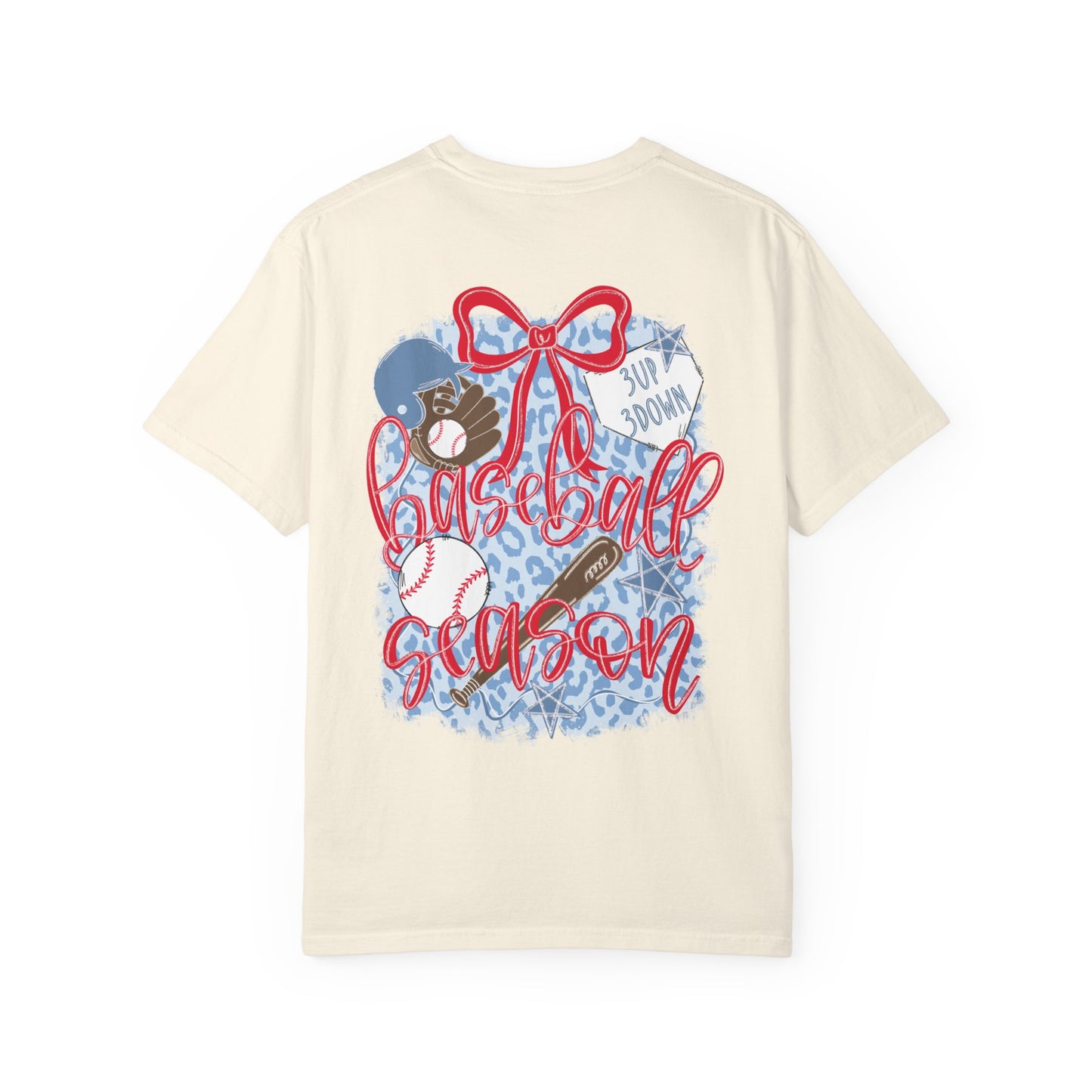 ‘Baseball Season' Graphic Tee with glove, bat & bow
