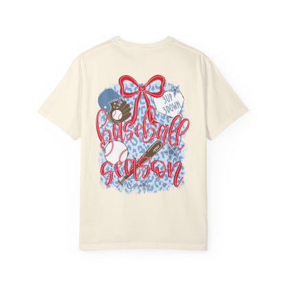 ‘Baseball Season' Graphic Tee with glove, bat & bow