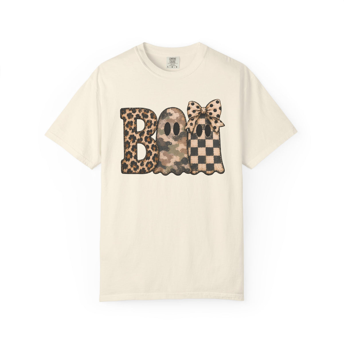Leopard Plaid 'BOO' Halloween T-Shirt