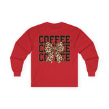 Coffee Leopard Bow Long Sleeve Tee