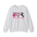 Peace, Love, Cupid Crewneck