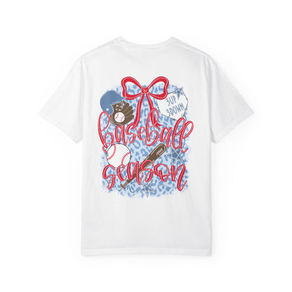 ‘Baseball Season' Graphic Tee with glove, bat & bow
