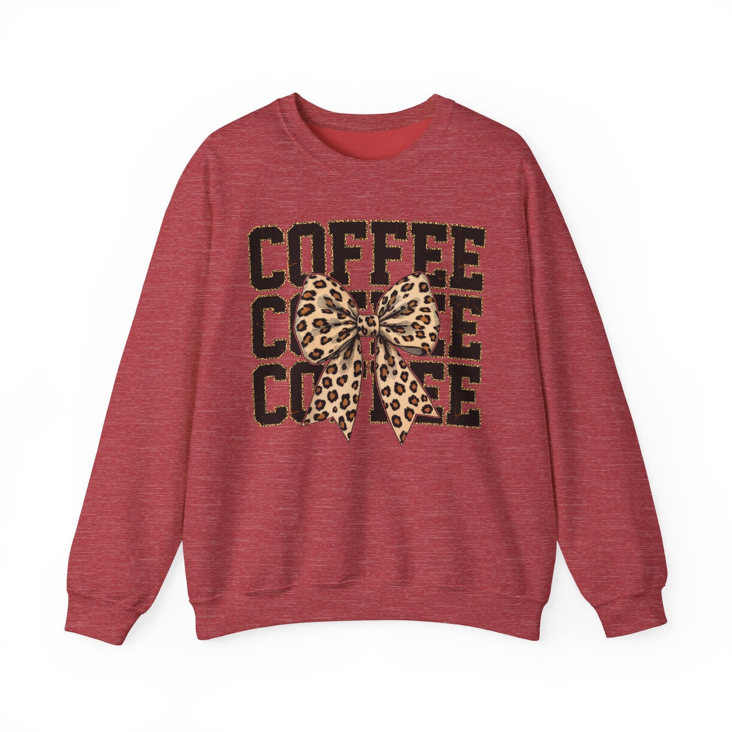 Coffee Leopard Bow Crewneck