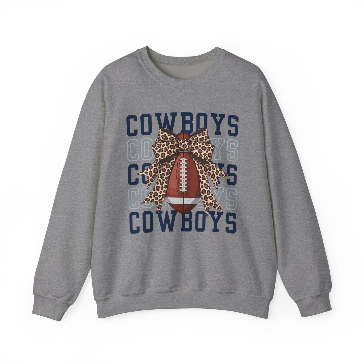 Cowboys Leopard Bow Crewneck