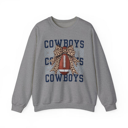Cowboys Leopard Bow Crewneck