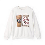 Running on Seven Brew & a Prayer Crewneck