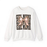 Girl Mama Leopard Bow Crewneck