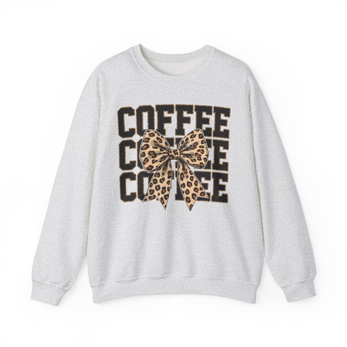 Coffee Leopard Bow Crewneck