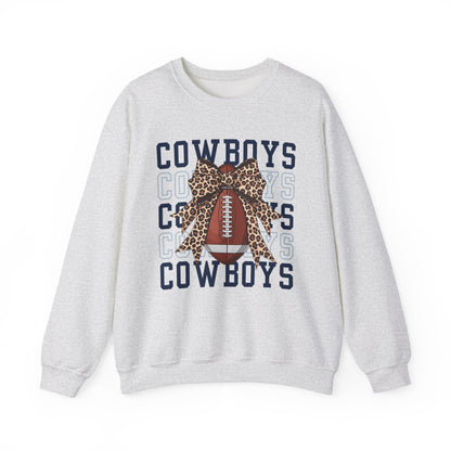 Cowboys Leopard Bow Crewneck