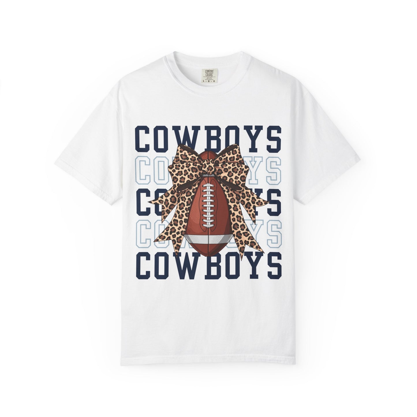 Cowboys Leopard Bow Football T-Shirt