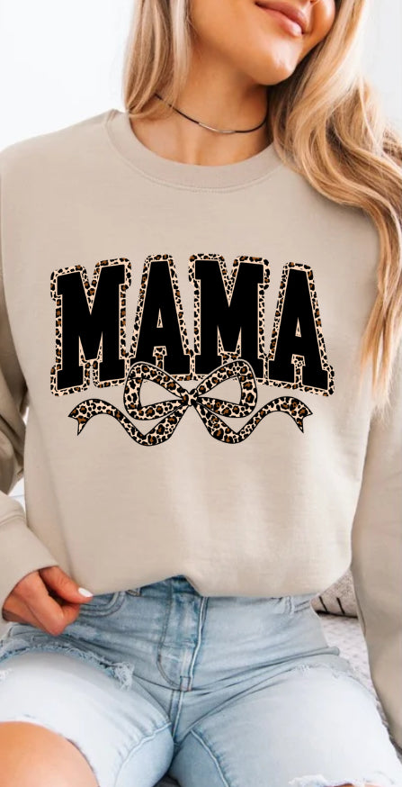 Leopard Print "MAMA" Crewneck