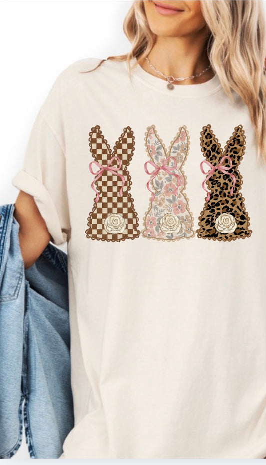 Floral Patchwork Bunny T-Shirt