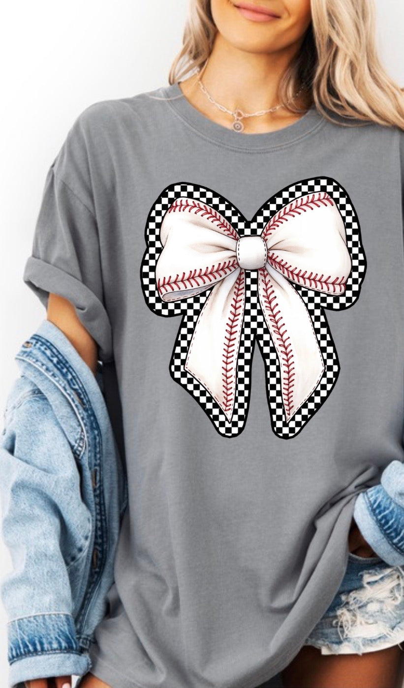 Baseball Stitch Bow T-Shirt