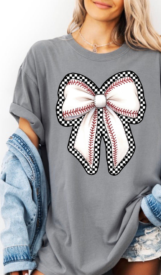 Baseball Stitch Bow T-Shirt