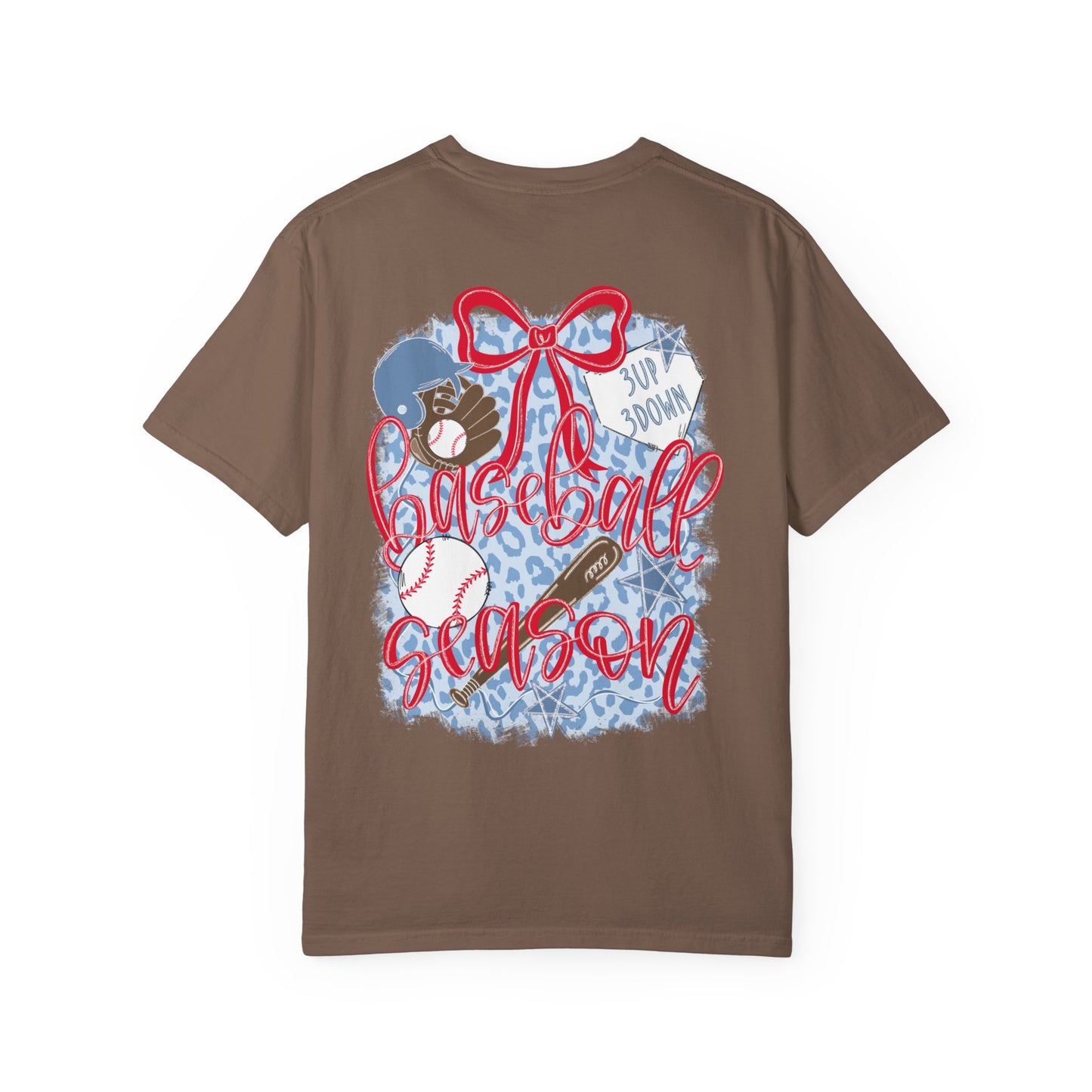 ‘Baseball Season' Graphic Tee with glove, bat & bow