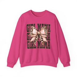 Girl Mama Leopard Bow Crewneck