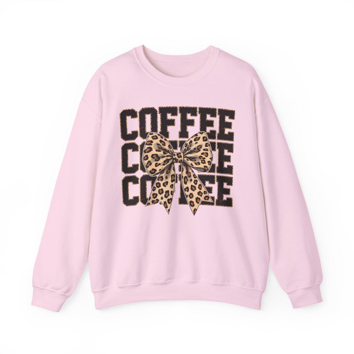 Coffee Leopard Bow Crewneck