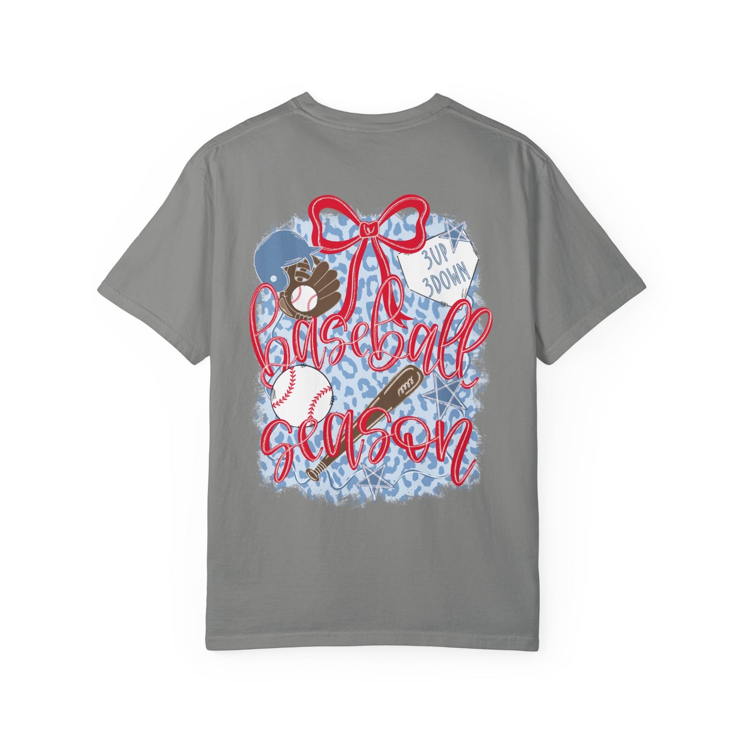 ‘Baseball Season' Graphic Tee with glove, bat & bow