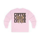Coffee Leopard Bow Long Sleeve Tee