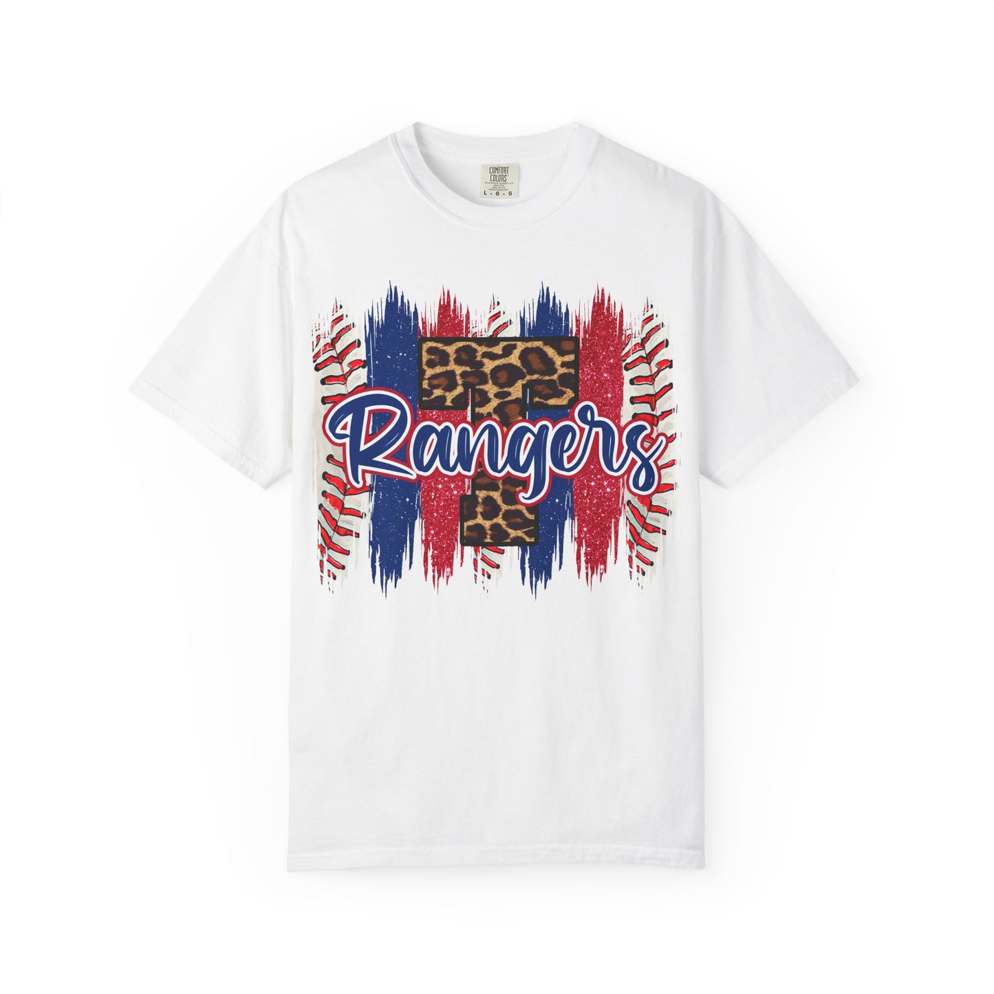 Rangers Leopard Baseball T-Shirt