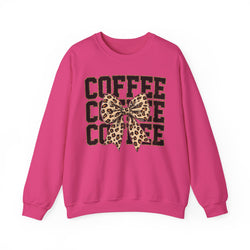 Coffee Leopard Bow Crewneck