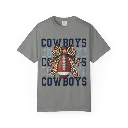 Cowboys Leopard Bow Football T-Shirt